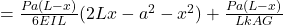 = \frac{Pa(L-x)}{6EIL}(2Lx-a^2-x^2)+\frac{Pa(L-x)}{LkAG}